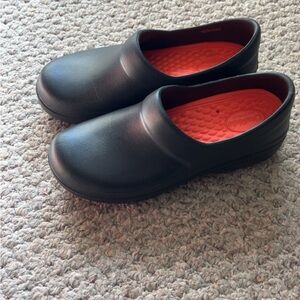 CROCS Black Slip-On Shoes with Red Interior